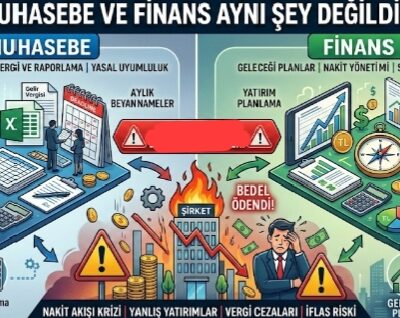 MUHASEBE VE FİNANS AYNI ŞEY DEĞİLDİR. KARIŞTIRILDIĞINDA BEDELİNİ ŞİRKET ÖDER.